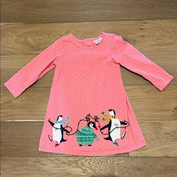 Hanna Andersson Christmas Light Penguins Dress - 100 - Picture 1 of 6